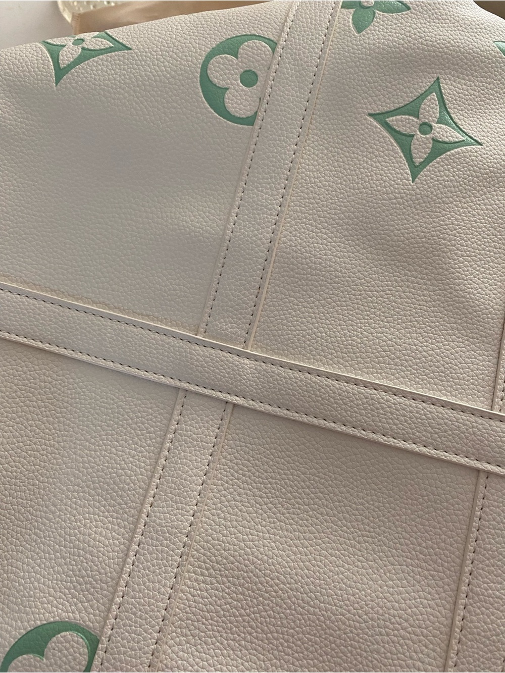 Louis Vuitton White & Mint Monogram Travel Duffel - Picture 9 of 14
